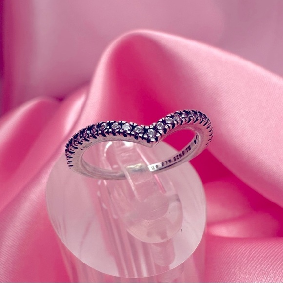 Pandora Sparkling Wishbone Ring โ Sterling Silver 925 with Clear Cubic Zirconia - Picture 6 of 11